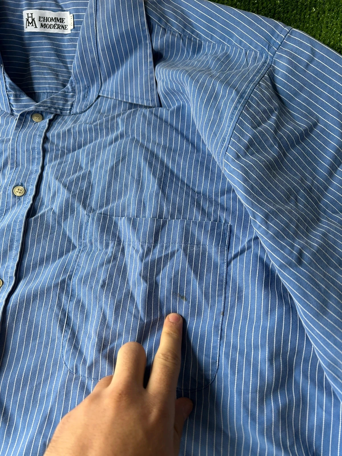 Gestreept hemd blauw l’homme moderne maat 45/46 – photo 7